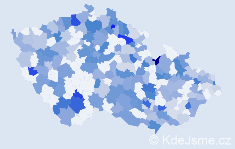 Jméno: 'Mirek', počet výskytů 435 v celé ČR