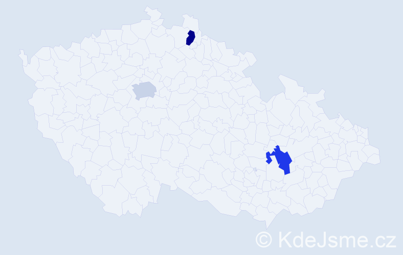 Jméno: 'Mikuláš Jakub', počet výskytů 3 v celé ČR