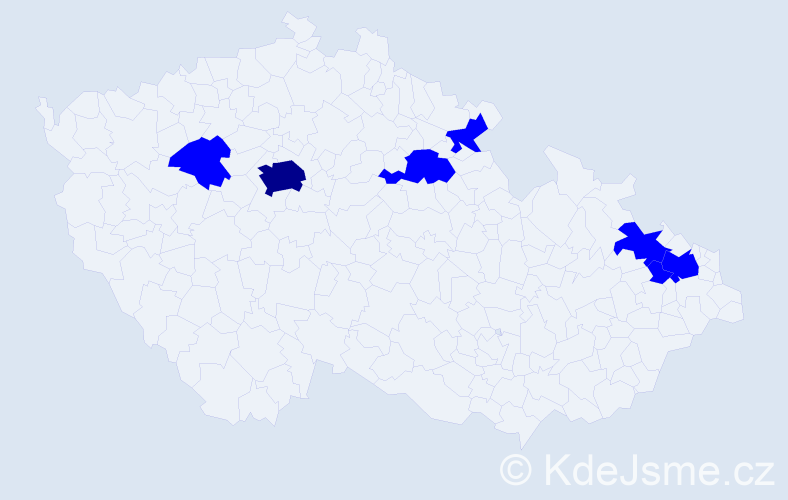 Jméno: 'Vasileios', počet výskytů 8 v celé ČR