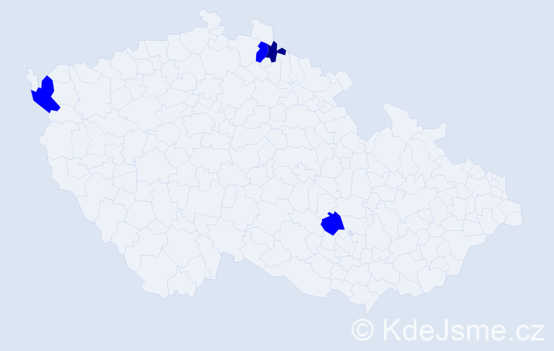 Jméno: 'Heiderose', počet výskytů 5 v celé ČR