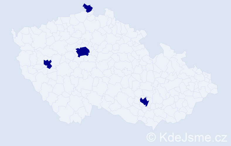 Jméno: 'Demetria', počet výskytů 4 v celé ČR