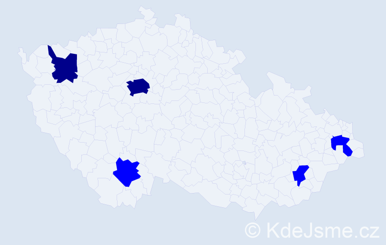 Jméno: 'Enver', počet výskytů 7 v celé ČR