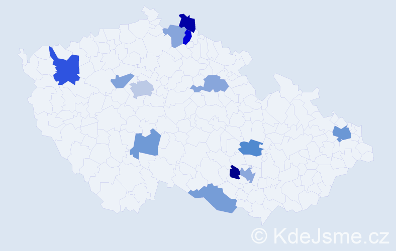 Jméno: 'Borislav', počet výskytů 20 v celé ČR