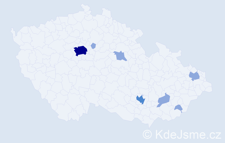 Jméno: 'Tamer', počet výskytů 15 v celé ČR
