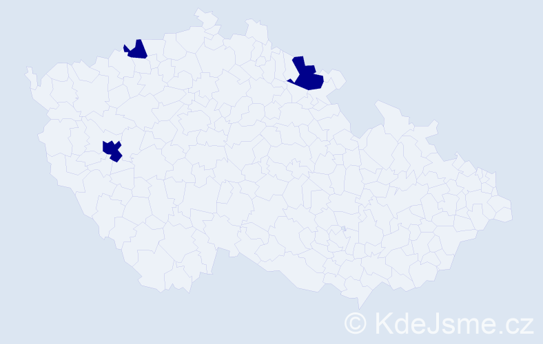 Jméno: 'Erika Marie', počet výskytů 3 v celé ČR