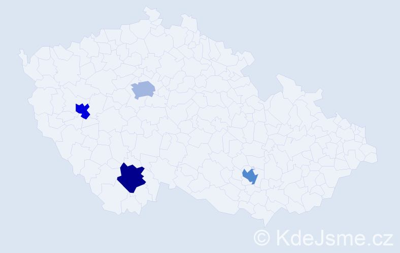 Jméno: 'Yaseen', počet výskytů 4 v celé ČR