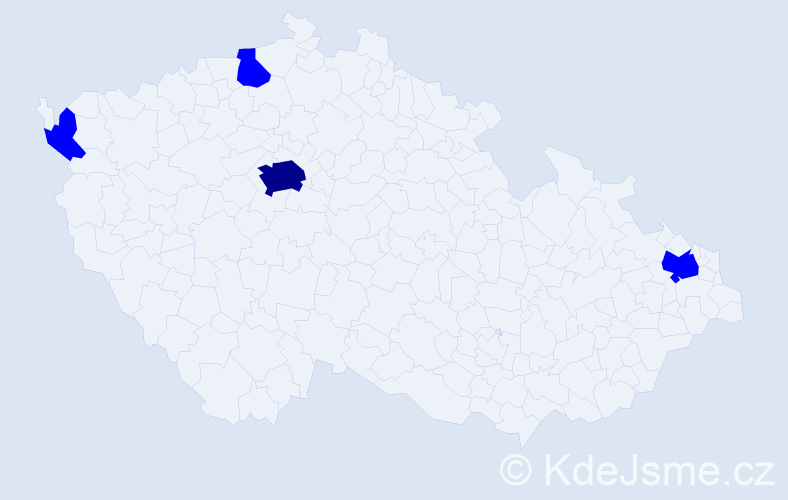 Jméno: 'Xenija', počet výskytů 5 v celé ČR