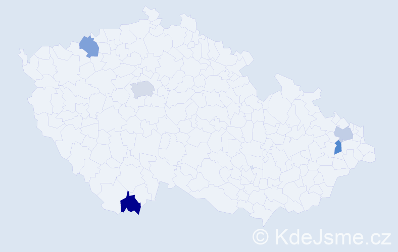Jméno: 'Duc Hau', počet výskytů 6 v celé ČR