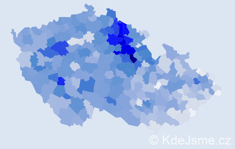 Jméno: 'Miluška', počet výskytů 2964 v celé ČR