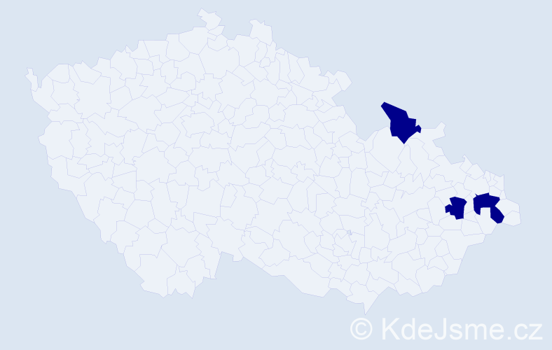 Jméno: 'Melicher', počet výskytů 3 v celé ČR