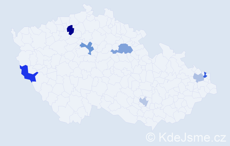 Jméno: 'Alí', počet výskytů 7 v celé ČR