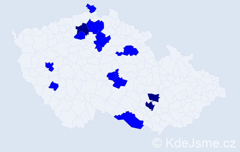 Jméno: 'Gantsetseg', počet výskytů 17 v celé ČR