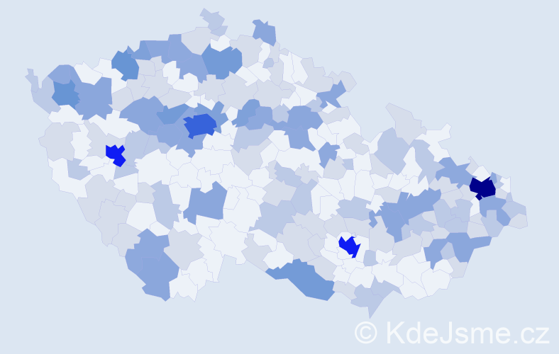 Jméno: 'Jesika', počet výskytů 307 v celé ČR