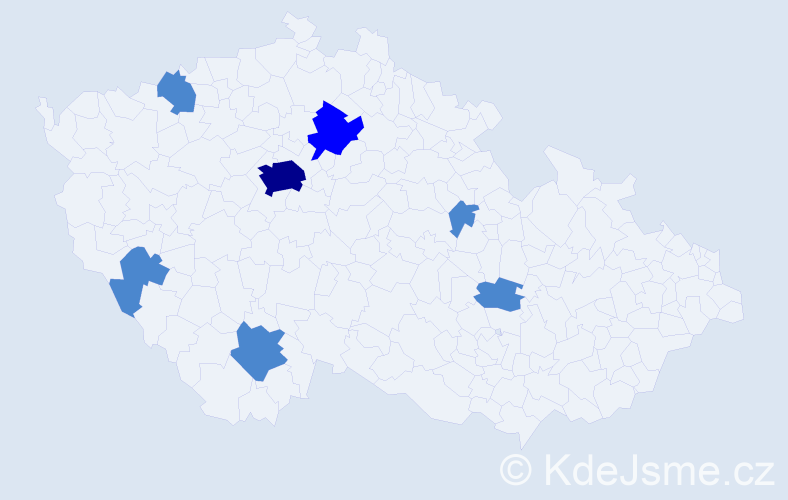 Jméno: 'Ksenija', počet výskytů 10 v celé ČR