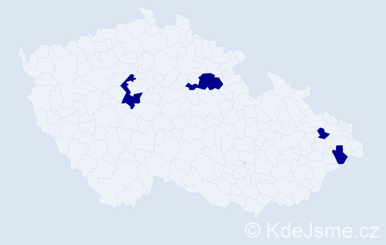 Jméno: 'Steva', počet výskytů 4 v celé ČR