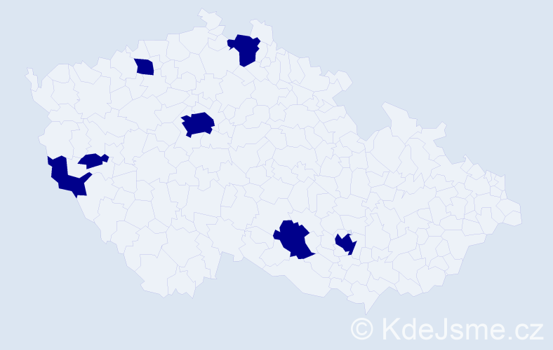 Jméno: 'Tiana', počet výskytů 7 v celé ČR