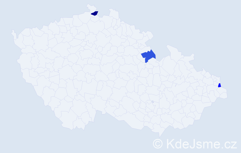 Jméno: 'Mieczysława', počet výskytů 3 v celé ČR