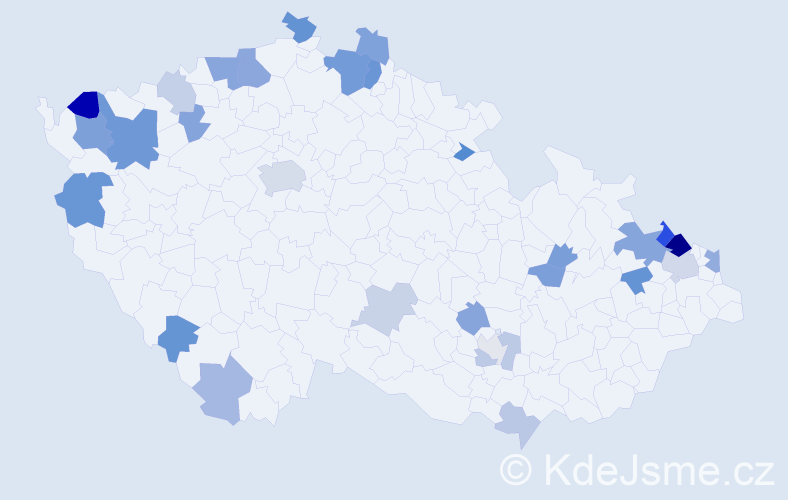 Jméno: 'Valtr', počet výskytů 62 v celé ČR