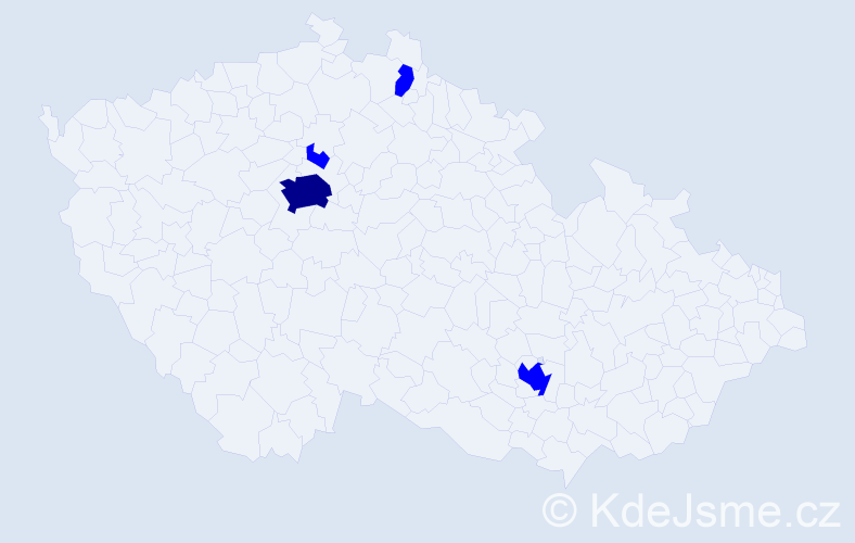 Jméno: 'Stefani', počet výskytů 5 v celé ČR