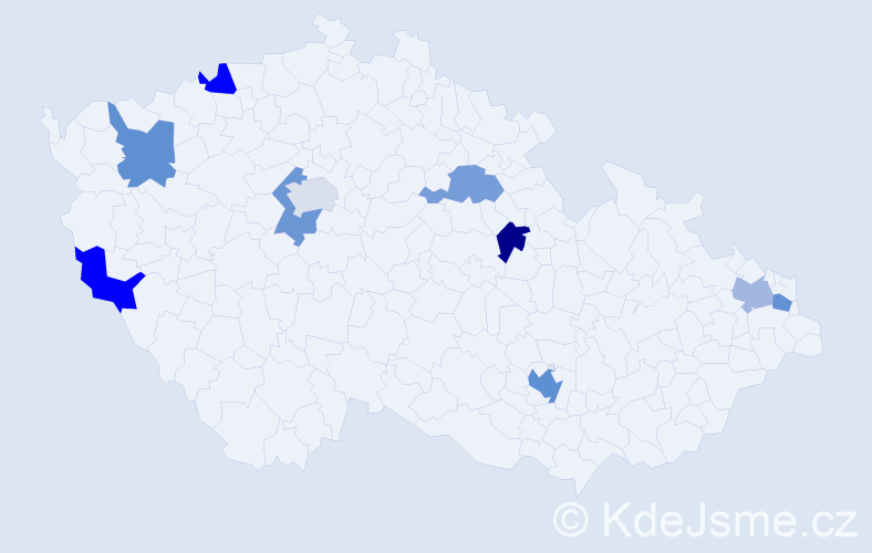 Jméno: 'Elia', počet výskytů 12 v celé ČR