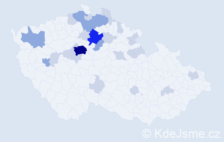 Jméno: 'Jasněna', počet výskytů 59 v celé ČR