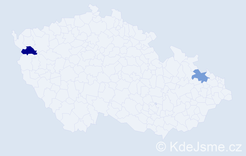 Jméno: 'Leopoldýna', počet výskytů 2 v celé ČR