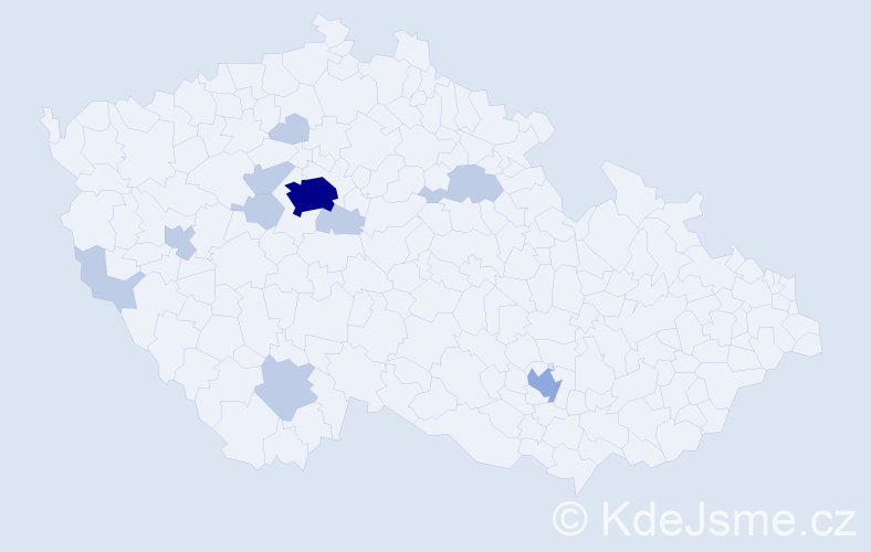 Jméno: 'Maia', počet výskytů 20 v celé ČR