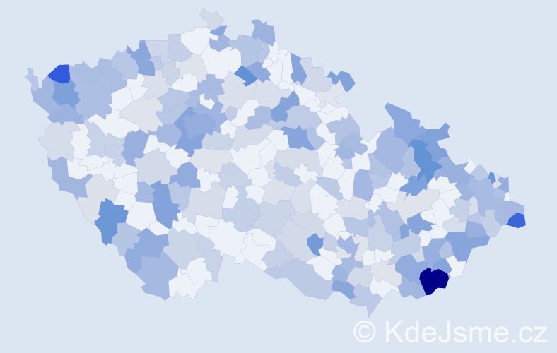 Jméno: 'Justina', počet výskytů 486 v celé ČR