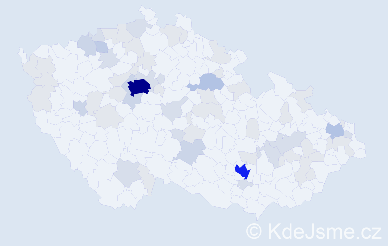 Jméno: 'Mark', počet výskytů 155 v celé ČR