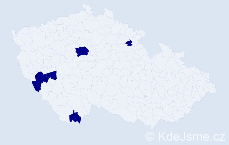 Jméno: 'Lilly Anna', počet výskytů 5 v celé ČR