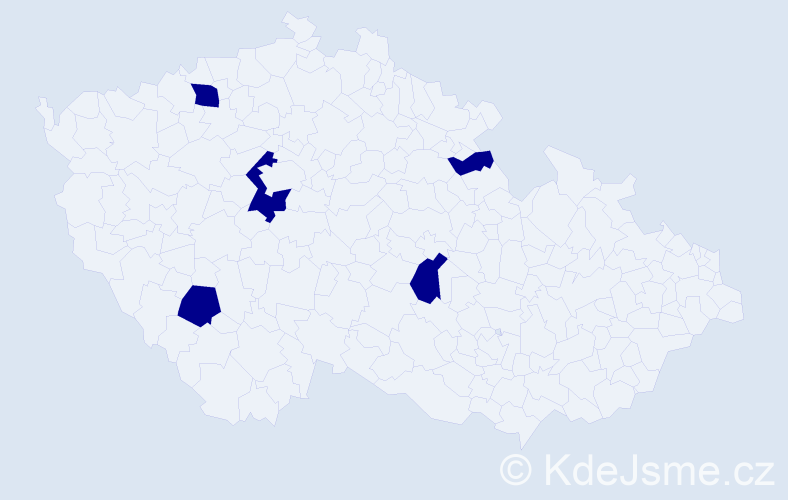 Jméno: 'David Miroslav', počet výskytů 5 v celé ČR