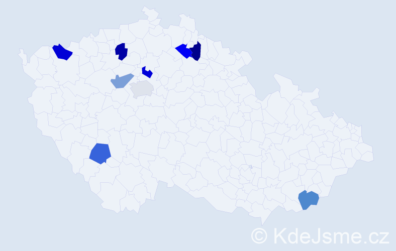 Jméno: 'Kryštof Jiří', počet výskytů 9 v celé ČR
