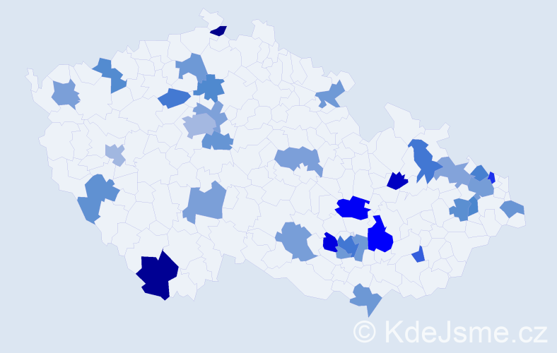 Jméno: 'Tristan', počet výskytů 46 v celé ČR