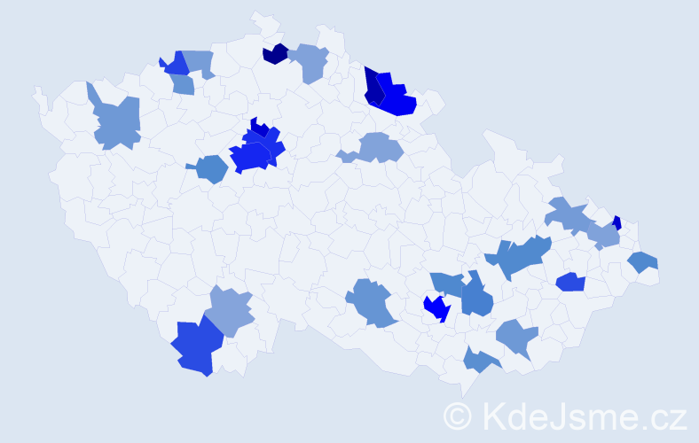 Jméno: 'Aleksandar', počet výskytů 54 v celé ČR