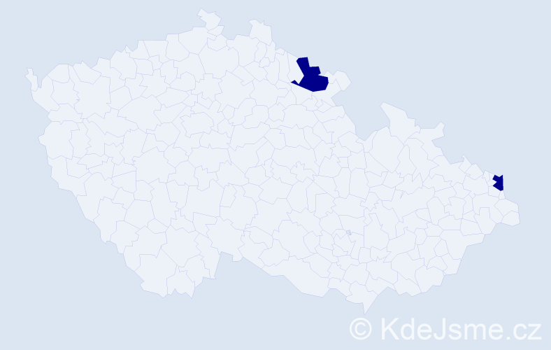Jméno: 'Piotr Czeslaw', počet výskytů 2 v celé ČR