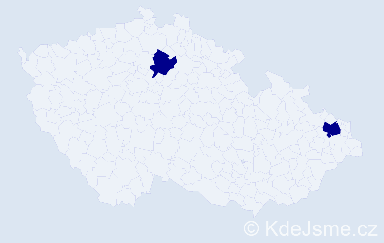 Jméno: 'Marigula', počet výskytů 2 v celé ČR