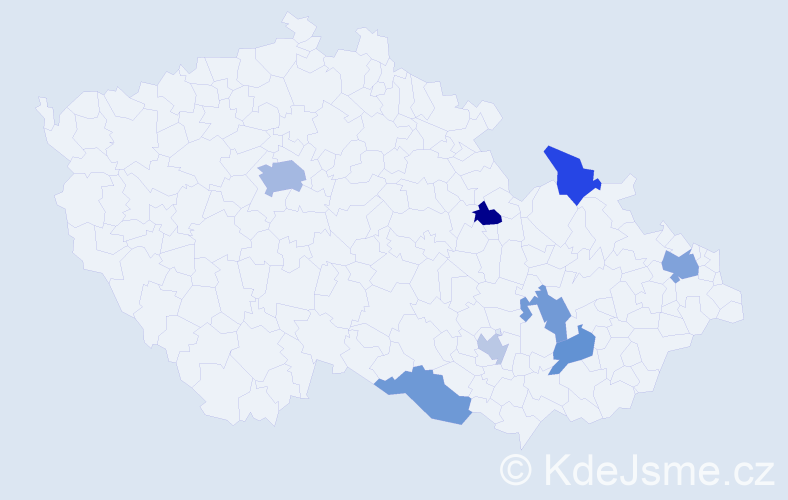 Jméno: 'Orlando', počet výskytů 12 v celé ČR