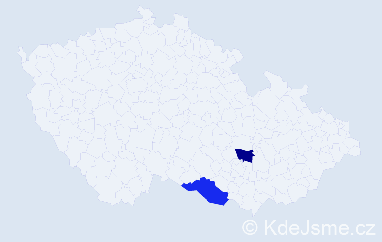 Jméno: 'Ikhbayar', počet výskytů 2 v celé ČR
