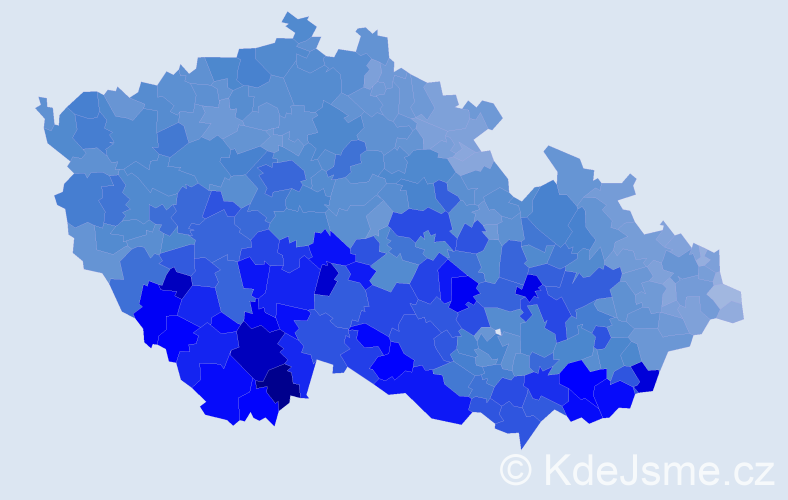 Jméno: 'František', počet výskytů 122910 v celé ČR