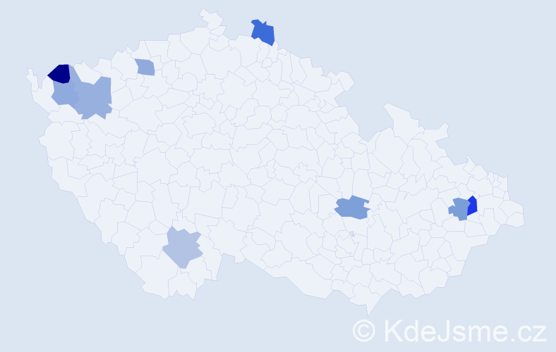 Jméno: 'Heide', počet výskytů 10 v celé ČR