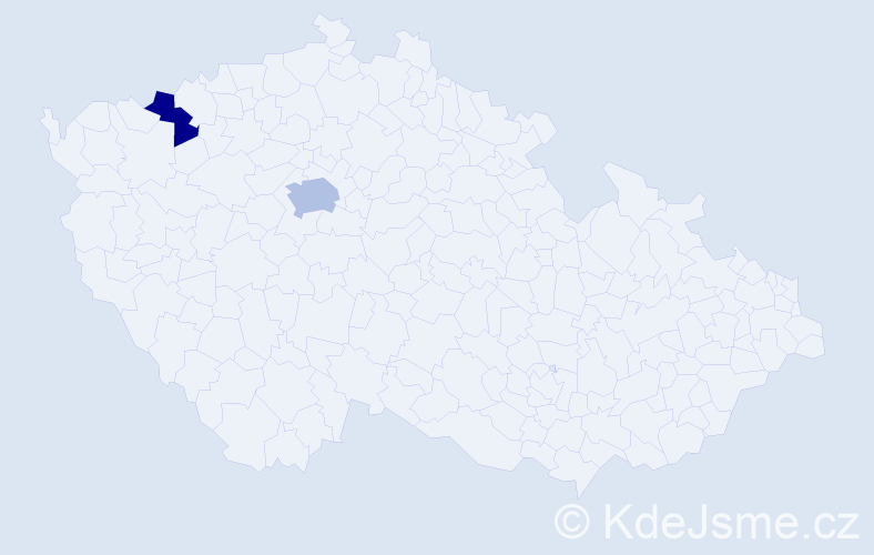 Jméno: 'June', počet výskytů 3 v celé ČR