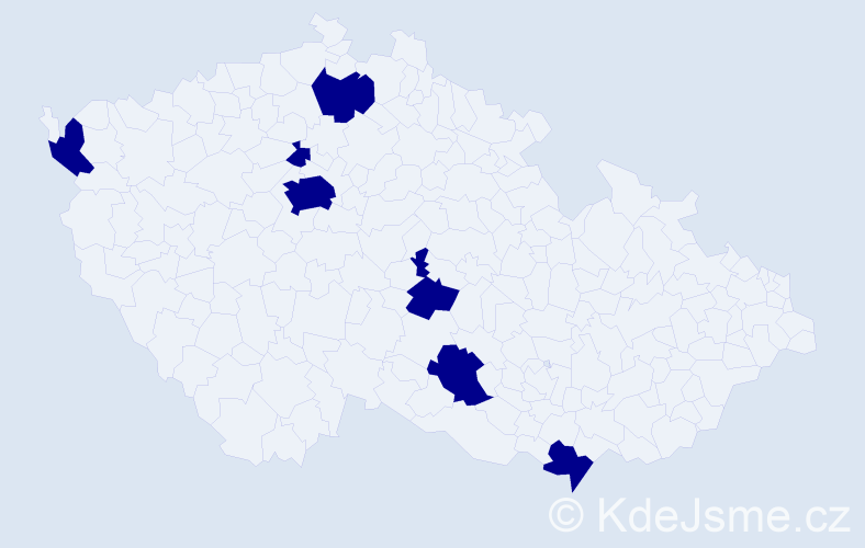 Jméno: 'Chinguun', počet výskytů 7 v celé ČR