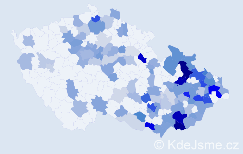 Jméno: 'Dalimil', počet výskytů 283 v celé ČR