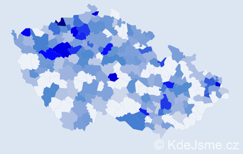 Jméno: 'Světluše', počet výskytů 434 v celé ČR