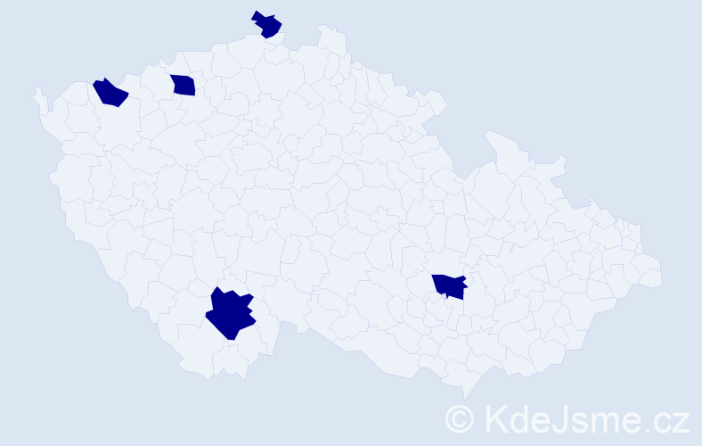 Jméno: 'Filip Pavel', počet výskytů 5 v celé ČR