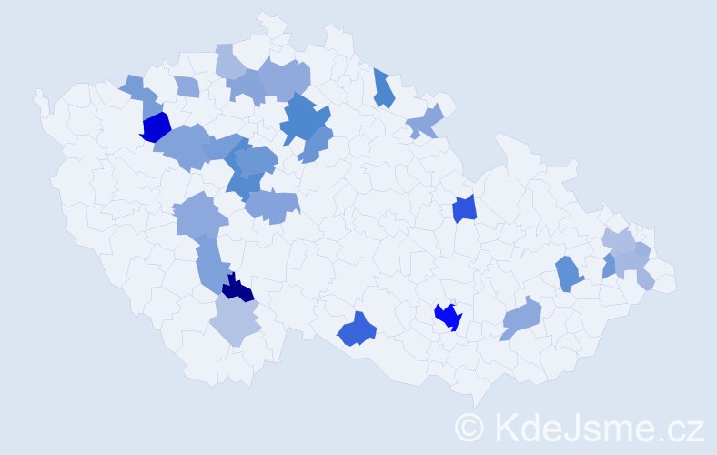 Jméno: 'Catherine', počet výskytů 62 v celé ČR