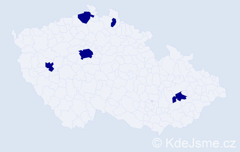 Jméno: 'Šerif', počet výskytů 5 v celé ČR