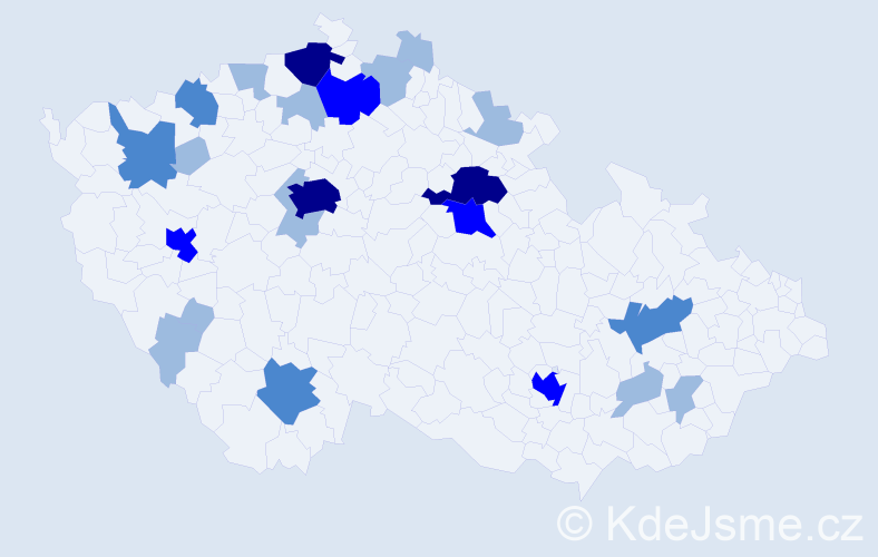 Jméno: 'Aja', počet výskytů 43 v celé ČR