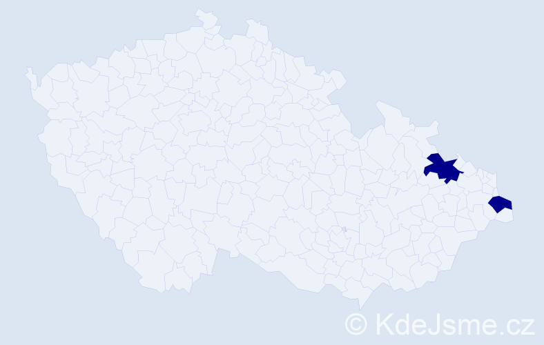 Jméno: 'Kasiani', počet výskytů 2 v celé ČR
