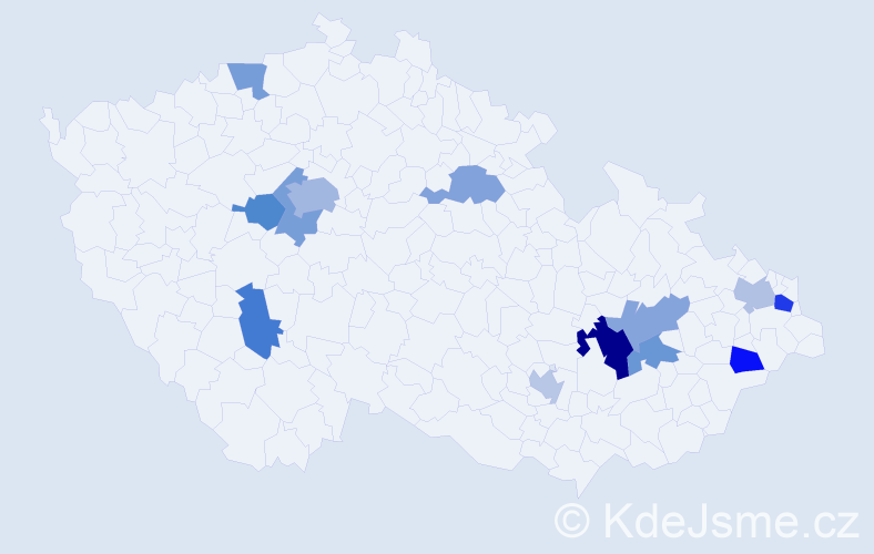 Jméno: 'Federica', počet výskytů 19 v celé ČR